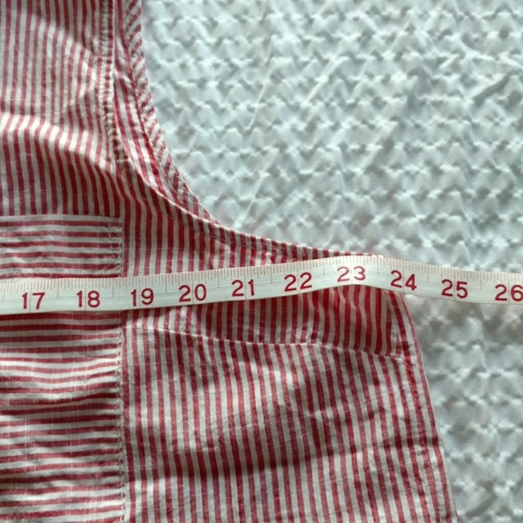Stripes Red White Shirt/ Sleeveless Button - Picture 7 of 9